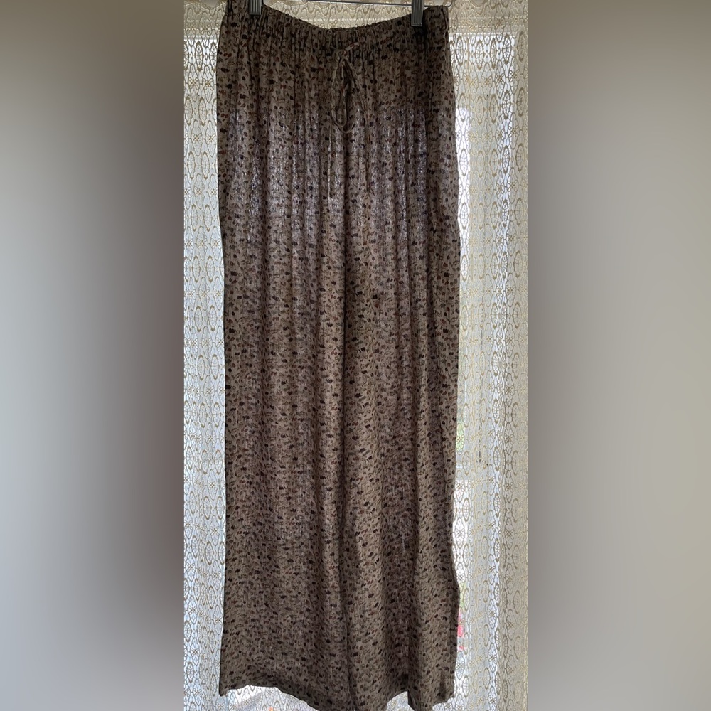 Vintage Carole Little print-Elastic waist drawstring lightweight pants